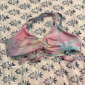 Multicolor Tie-Dye Bikini Top
